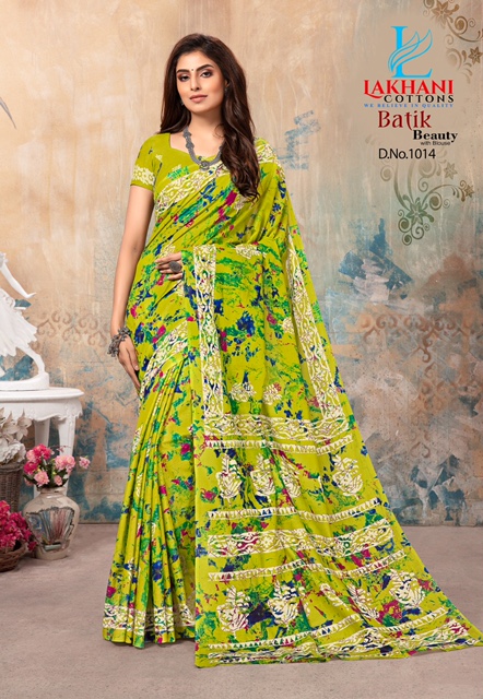Lakhani Batik Latest Fancy Designer  Beauty Printed Cotton Saree Collection